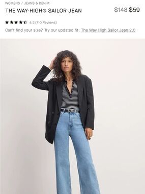 Everlane Way-High Sailor Jean in Shallow Beach